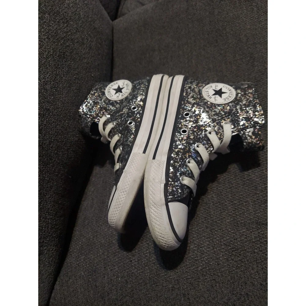 Converse Chuck Taylor All Star Glitter High‎ Top Sneakers Size 1 Kids Y2k Boho